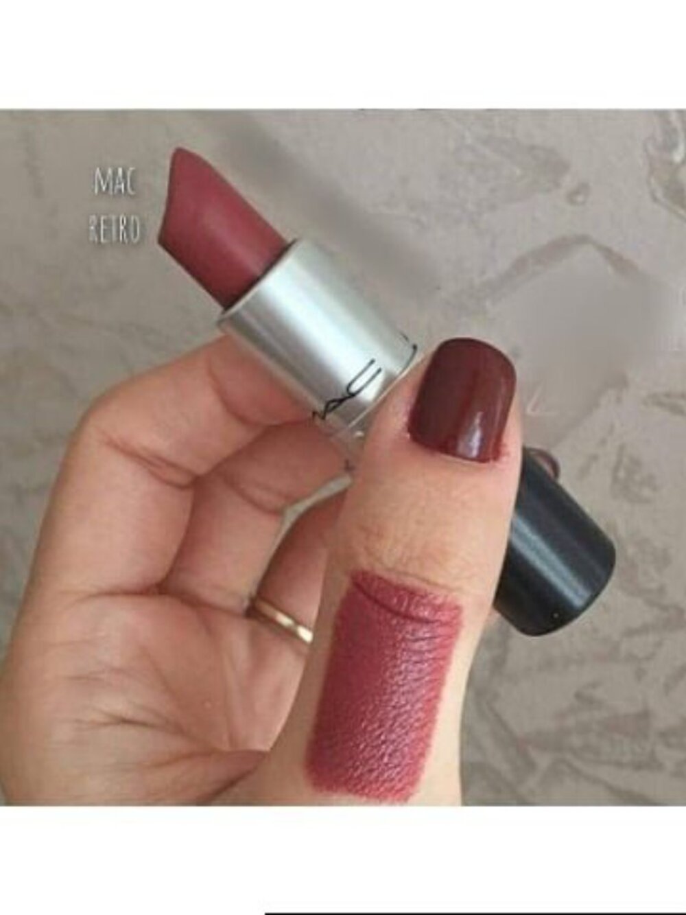 MAC Retro Lipstick 820 Discontinued Rare NIB Satin NOS HTF Warm Brown Rose - Picture 8 of 11